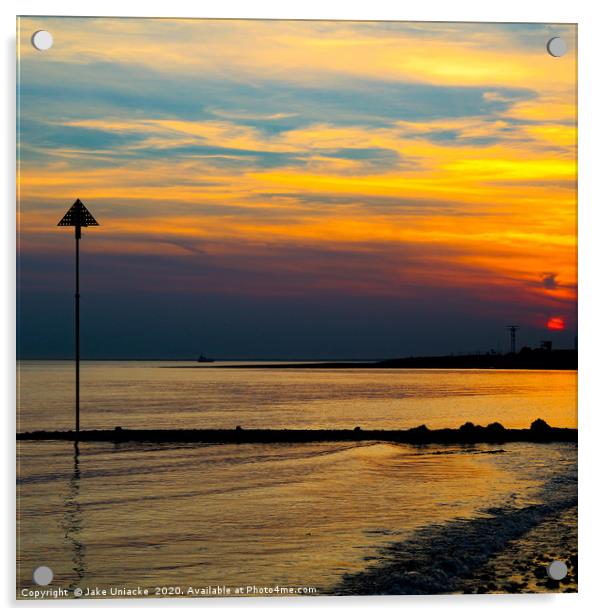 Sunset on The Beach Acrylic by Jake Uniacke