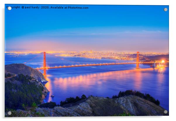 Dusk over the golden gate bridge San Francisco  Acrylic by conceptual images