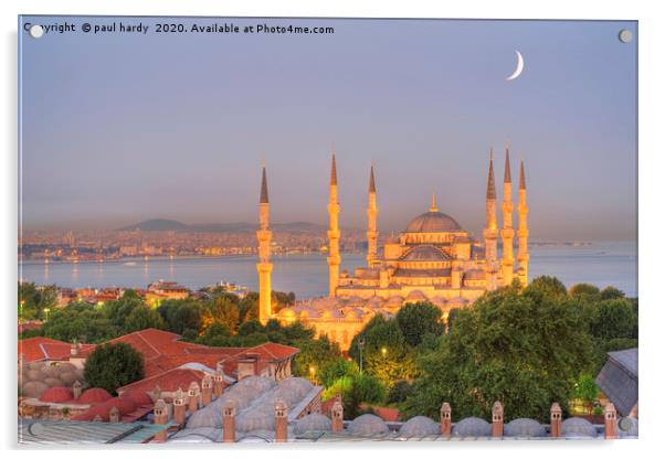 The Blue Mosque at dusk, Istanbul. Turkey Acrylic by conceptual images