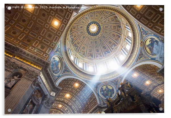 The interior of the Dome of St Peter`s Basilica.  Acrylic by conceptual images