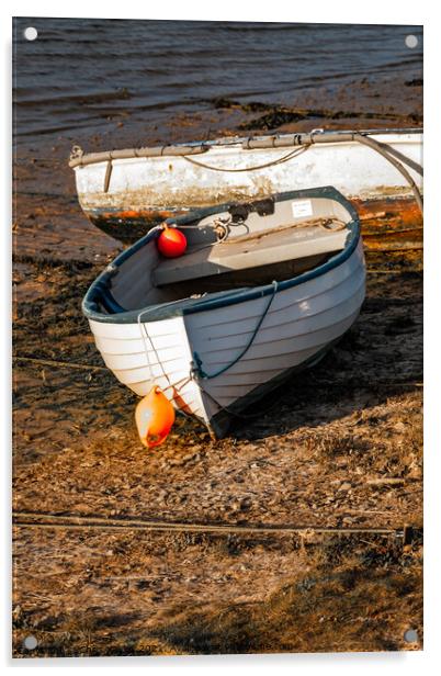 Beached boats in Wells-Next-The-Sea estuary Acrylic by Chris Yaxley