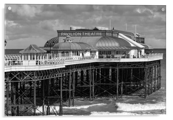 The Pavilion Theater in the seaside town of Cromer in black and white Acrylic by Chris Yaxley