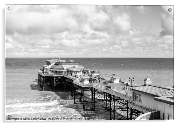 Cromer pier in black and white Acrylic by Chris Yaxley