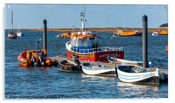 Boats moored in Wells-Next-The-Sea, North Norfolk Acrylic by Chris Yaxley