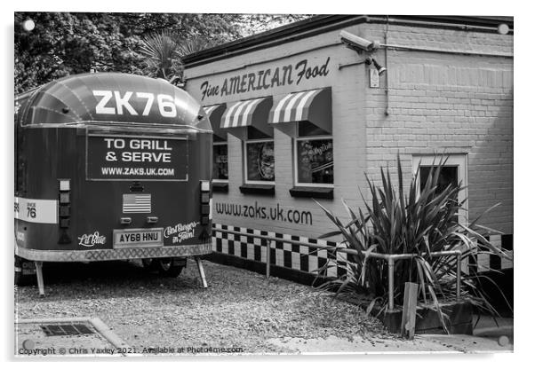 Zaks Waterside restaurant and burger van Acrylic by Chris Yaxley