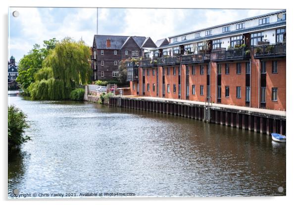 Riverside flats and apartments, Norwich Acrylic by Chris Yaxley