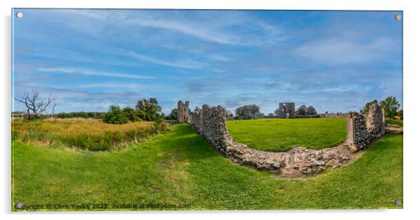 360 panorama of Baconsthorpe Castle, Norfolk Acrylic by Chris Yaxley