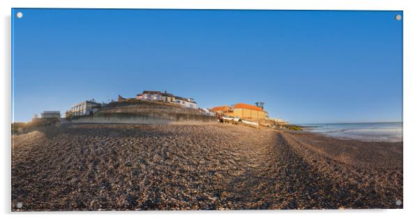 360 panorama of Sheringham beach, North Norfolk coast Acrylic by Chris Yaxley