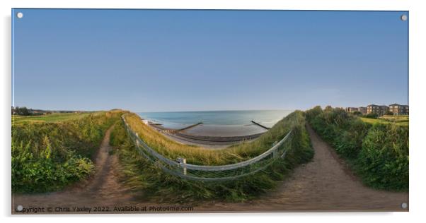 360 panorama of Sheringham beach, North Norfolk coast Acrylic by Chris Yaxley