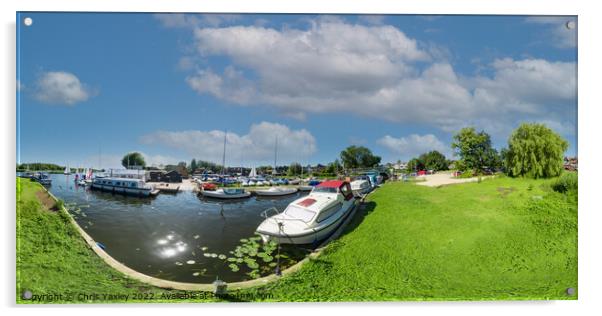 360 panorama from the bank of the River Bure, Horning Acrylic by Chris Yaxley