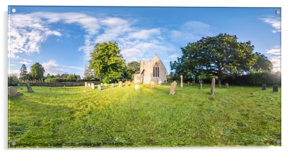 360 panorama in Irstead church yard, Norfolk Acrylic by Chris Yaxley