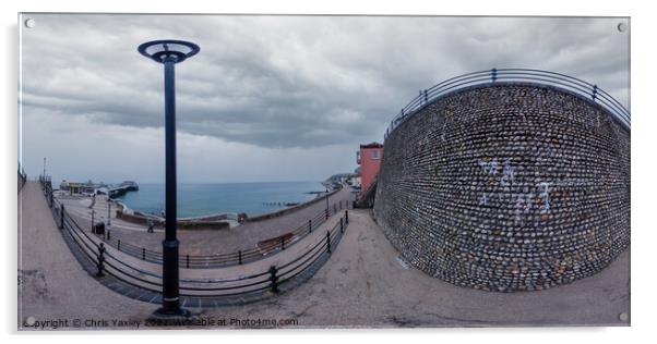 360 panorama of Cromer promenade and seafront, Norfolk Acrylic by Chris Yaxley