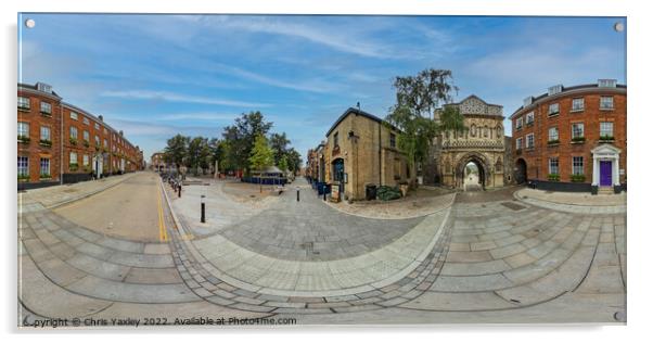  360 panorama captured in the historic Tombland area of Norwich Acrylic by Chris Yaxley