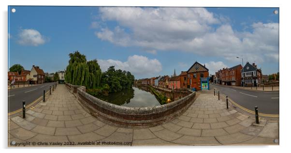 360 panorama captured from Fye Bridge in the city of Norwich Acrylic by Chris Yaxley