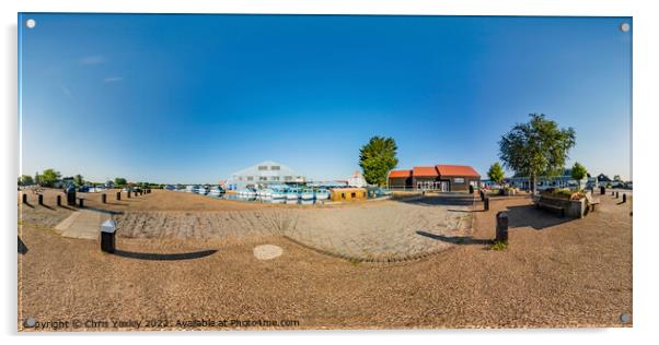 360 panorama of River Thurne boat yard in Potter Heigham, Norfolk Acrylic by Chris Yaxley