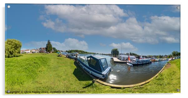 360 panorama captured on the River Bure in Horning, Norfolk Broads Acrylic by Chris Yaxley