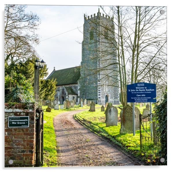 Reedham Church, Norfolk Acrylic by Chris Yaxley