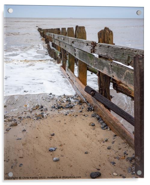 Seaside breakers, North Norfolk coast Acrylic by Chris Yaxley