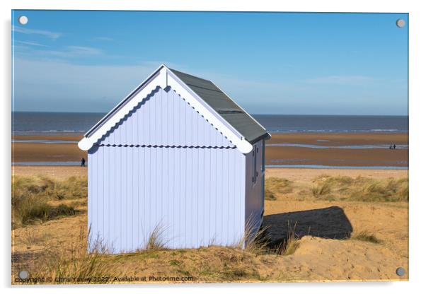 Hunstanton beach hut, North Norfolk Coast Acrylic by Chris Yaxley