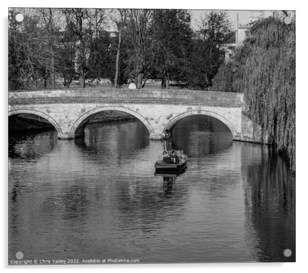 Clare Bridge over the River Cam, Cambridge Backs Acrylic by Chris Yaxley