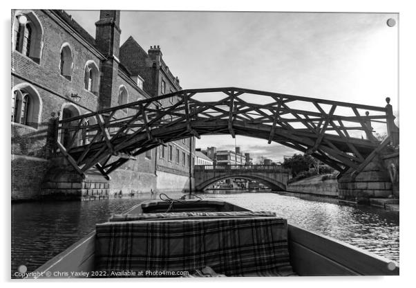 Mathematical Bridge over the River Cam in the city of Cambridge Acrylic by Chris Yaxley