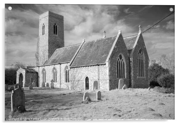 Historic church in rural Norfolk Acrylic by Chris Yaxley