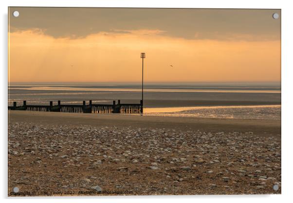Hunstanton beach sunset  Acrylic by Chris Yaxley