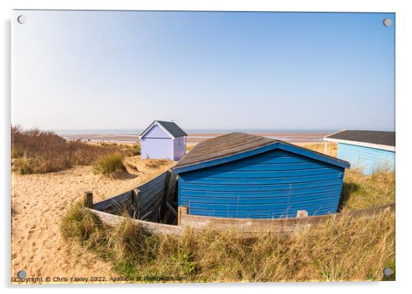 Hunstanton beach huts, North Norfolk Acrylic by Chris Yaxley