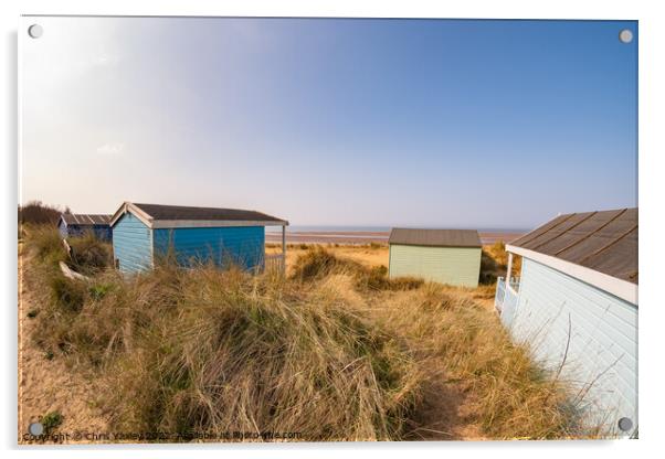 Coastal beach huts in Hunstanton, Norfolk coast Acrylic by Chris Yaxley