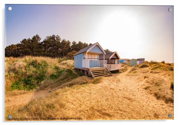 Traditional wooden beach huts, Hunstanton  Acrylic by Chris Yaxley