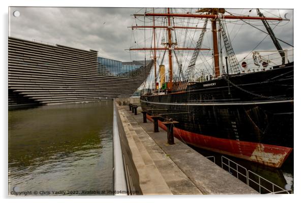 HMS Discovery research ship moored up beside the V Acrylic by Chris Yaxley