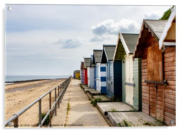 Wooden beach huts Acrylic by Chris Yaxley