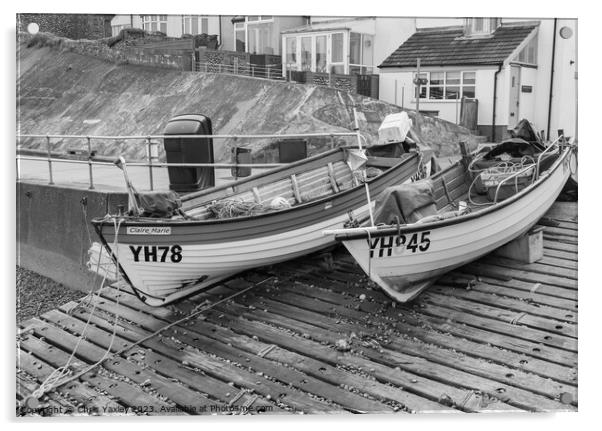 Crab fishing boats on the slipway Acrylic by Chris Yaxley