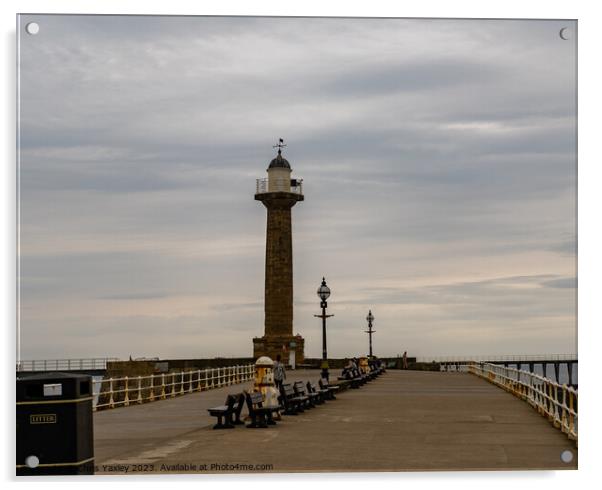 Whitby East Pier Acrylic by Chris Yaxley