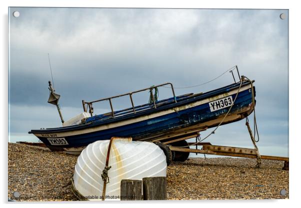 Wooden fishing boat, North Norfolk coast Acrylic by Chris Yaxley