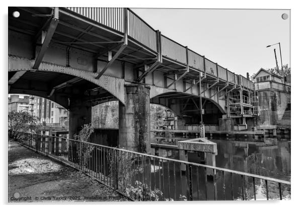 Carrow Bridge crossing over the River Wensum Acrylic by Chris Yaxley