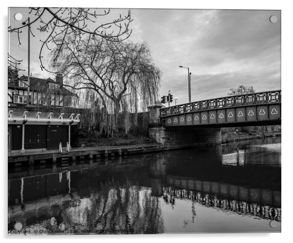 Foundry Bridge crossing, River Wensum, Norwich Acrylic by Chris Yaxley