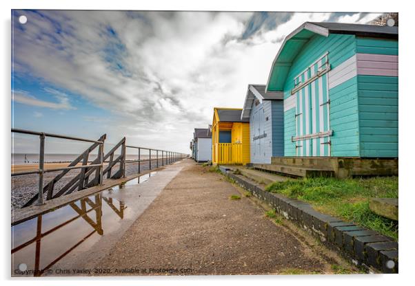 North Norfolk Beach huts in the seaside town of Cr Acrylic by Chris Yaxley