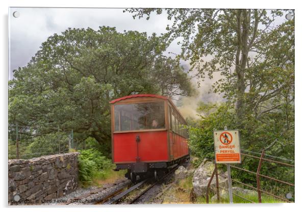 Mount Snowdon steam train Acrylic by Chris Yaxley