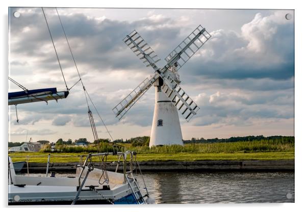 Thurne Mill at Thurne Mouth in the Norfolk Broads Acrylic by Chris Yaxley
