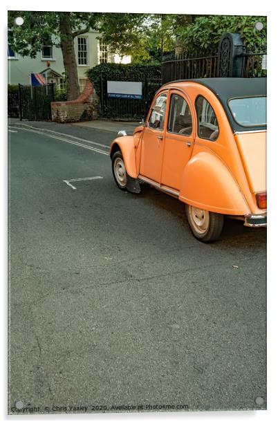 Classic Citroen 2CV car parked up in Norwich Acrylic by Chris Yaxley