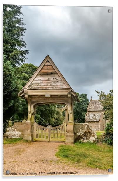 Lychgate entrance to St Benedict's Church, Horning Acrylic by Chris Yaxley