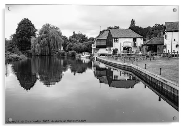 Rising Sun Pub on the bank of the River Bure Acrylic by Chris Yaxley