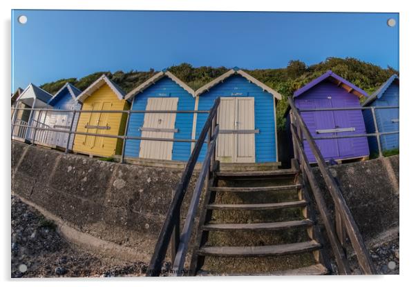 North Norfolk beach huts in the seaside town of Cr Acrylic by Chris Yaxley