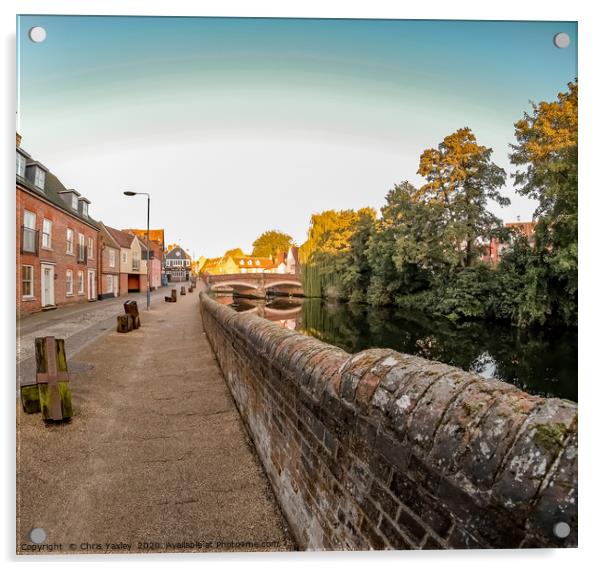 View along Quayside and the River Wensum in the ci Acrylic by Chris Yaxley