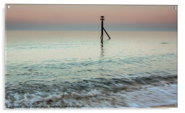 Long exposure of Cart Gap beach, Norfolk Acrylic by Chris Yaxley