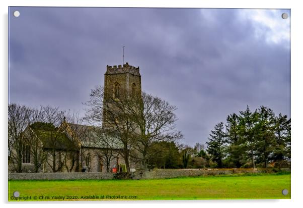 St Andrews Church, Bacton Acrylic by Chris Yaxley