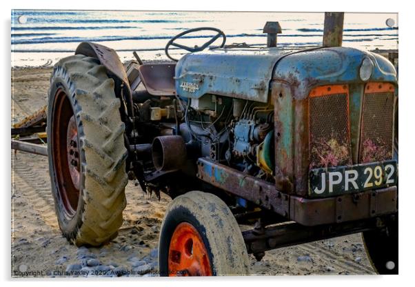 Rusty coastal tractor Acrylic by Chris Yaxley