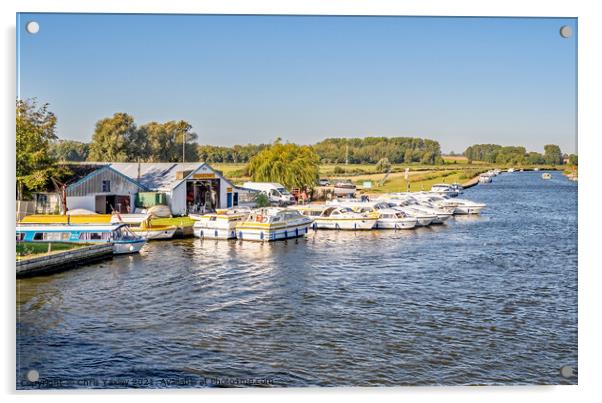 Norfolk Broads boat hire in Acle Acrylic by Chris Yaxley