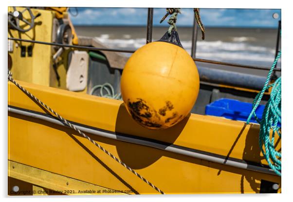 Buoy on boat, Cromer beach Acrylic by Chris Yaxley